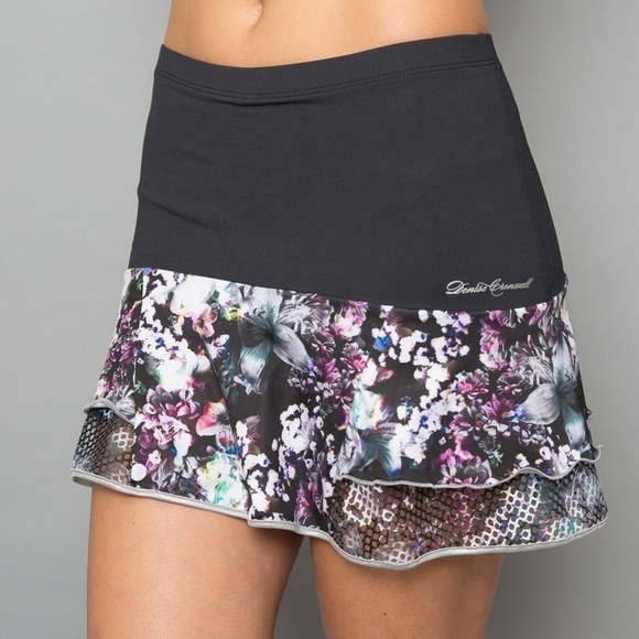 Denise Cronwall Activewear Set NWT Vivid Dark Cap-Sleeve Top and Steffi Skort - Picture 4 of 10